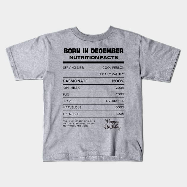 Born in December Kids T-Shirt by EMCO HZ 